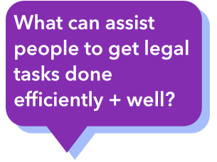 What can assist people to get legal tasks done efficiently and well?