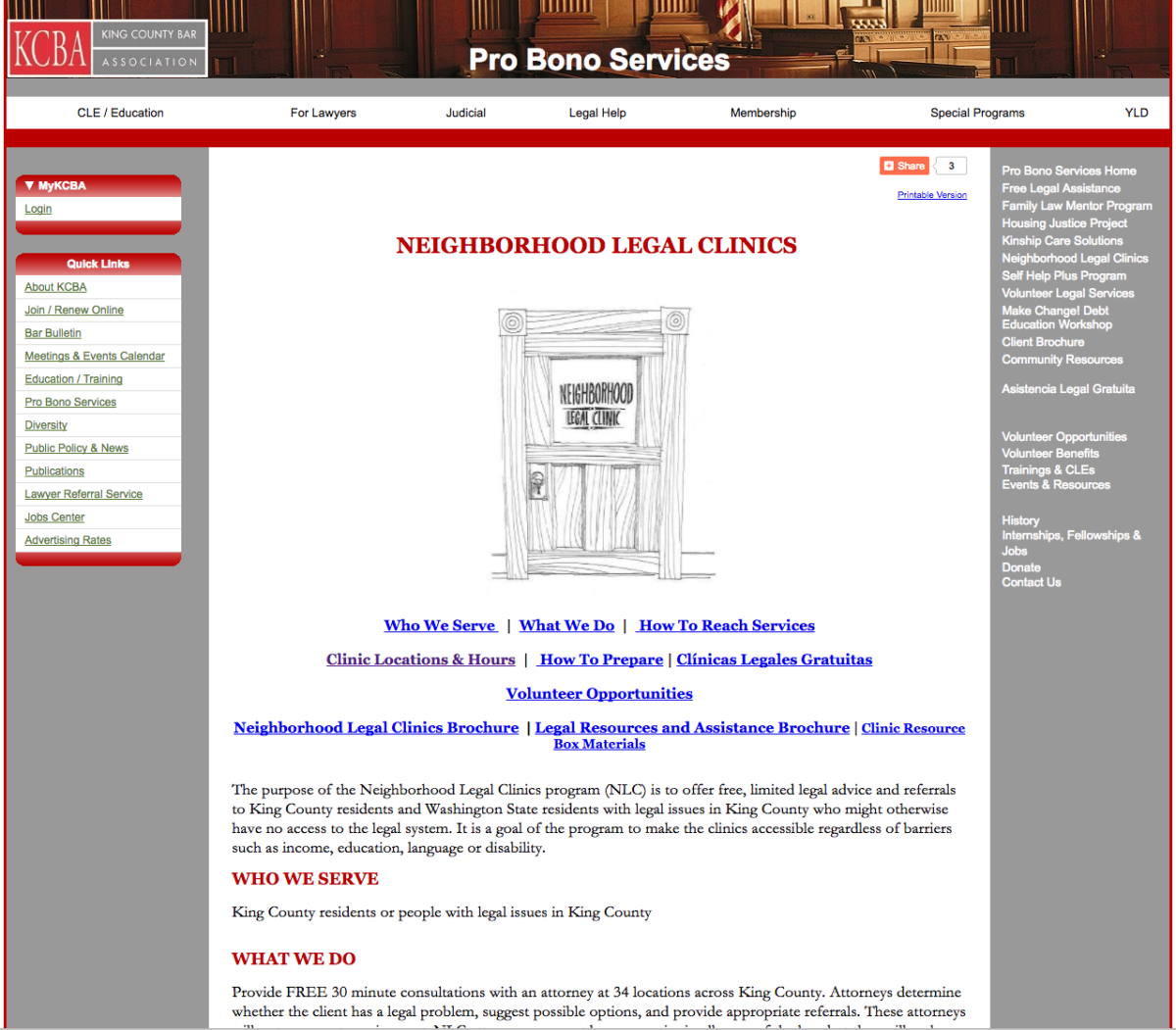 Neighborhood Legal Clinics in King County – Justice Innovation