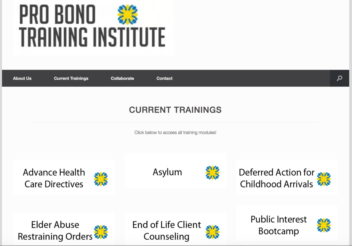 Online training for pro bono work Justice Innovation